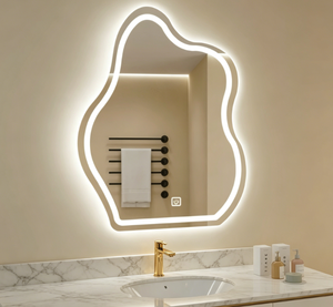 Modern Irregular LED Bathroom Mirror With Touch Switch Wall Mounted Aluminum Frame Adjustable <b>Light</b> For <b>Bath</b> - Product Image 1