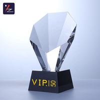 Nouveau design, trophée en cristal de verre écologique fait main en forme de coquille, logo personnalisé, plaque en cristal transparent, récompenses noires
