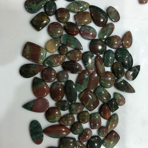 Heliotrope Stone Cab Lot Cabujón con parte posterior plana Piedra de sangre de alta calidad Piedra preciosa Cambio de color natural Piedra de sangre Forma de mezcla Corte ovalado - Product Image 3