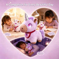 Robot en peluche intelligent Tuya pour enfants, licorne parlante, jouet éducatif, enseignement de l'anglais, compagnon émotionnel, écran LCD, Wi-Fi activé