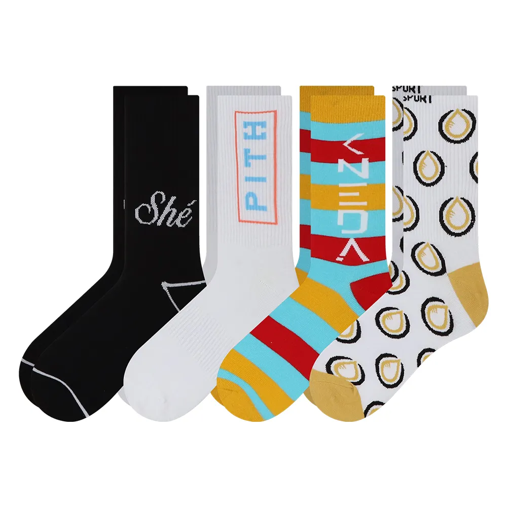 Fabricante de meias personalizadas para homens, meias esportivas de algodão unissex confortáveis e respiráveis