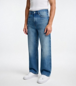 กางเกงยีนส์เดนิมทรงตรงสีฟ้าอ่อนเอวกลางสำหรับผู้ชาย ยี่ห้ออเมริกันอีเกิล รุ่นวังเชง เหมาะสำหรับใส่ลำลองในชีวิตประจำวัน - Product Image 6