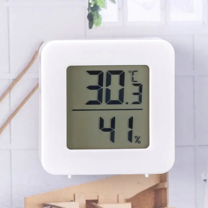 Termometer higrometer, pengukur temperatur kelembapan Digital elektronik LCD dalam dan luar ruangan