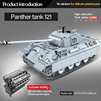 QUANGUAN 100064 askeri panter Tank-121 blok yapı oyuncaklar ordu tankı yapı setleri modeli çocuklar için