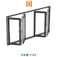 Tendances chaudes cour fenêtres en verre pliantes en aluminium anti-ouragan balcon horizontal fenêtre pliante