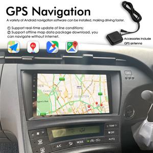 Radio para Auto con Android 13, 128GB de ROM, GPS, Navegación, Control por Voz con IA, para Toyota Prius XW30 2009-2015, Reproductor Multimedia, CarPlay, Estéreo - Product Image 1