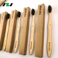 Cepillo de dientes de bambú orgánico biodegradable, ecológico, sin bpa, pequeño, con logotipo personalizado, venta al por mayor