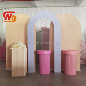 SMOOTH Decoration Supply Round White Acrylic <b>Backdrop</b> Party Arch Pvc Background for Wedding - Product Image 5