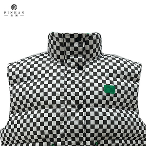 Échiquier grille <span class=keywords><strong>sans</strong></span> manches <span class=keywords><strong>doudoune</strong></span> femmes haute qualité brodé bouffant gilet thermique femmes hiver utilitaire hauts - Product Image 5