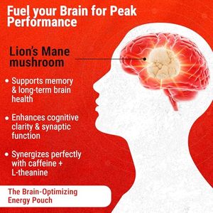 Brain Fuel Variety Pack, Bolsitas de Cafeína Nootrópica 50mg, Melena de León, Sin Azúcar, Energía Limpia, Brain Fuel para el Rendimiento Cognitivo - Product Image 4