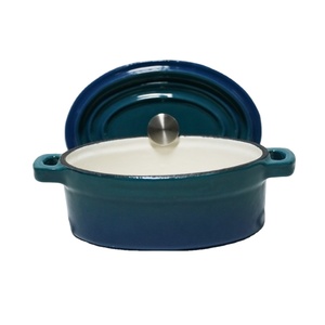 Mini Cocotte ovale en fonte émaillée, Cocotte en fonte émaillée de petite taille, Pot à Dessert - Product Image 2