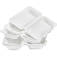 100% Compostable 9*6*3 "Contenedor de comida de concha Bagazo Caña de azúcar Hamburguesa Fiambrera
