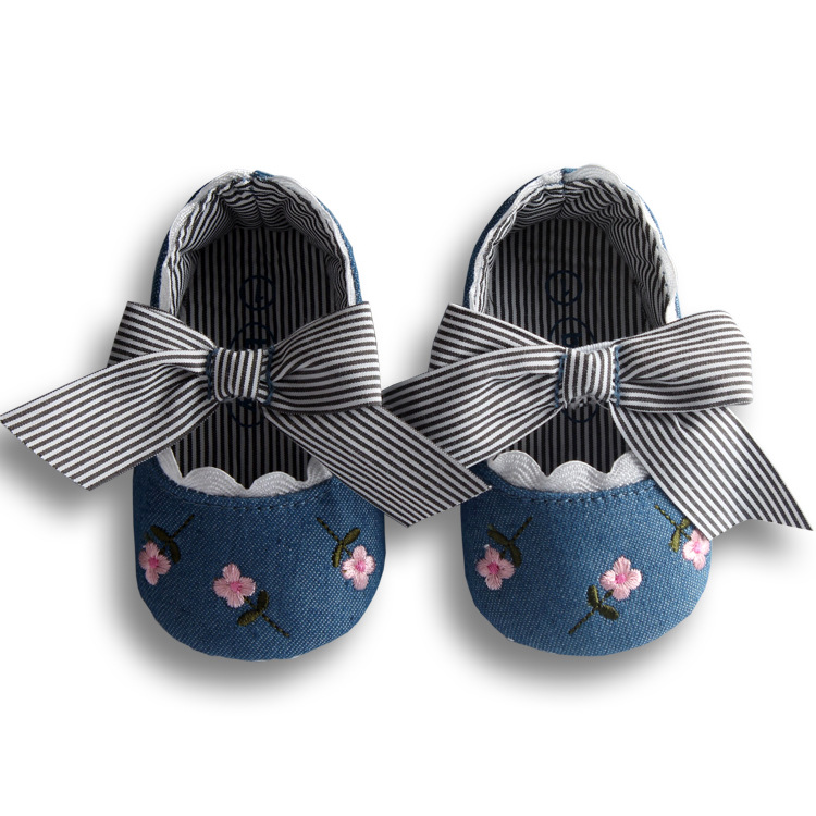 Новинка 2020, мягкая дышащая хлопковая вязаная обувь для маленьких девочек с милым бантом