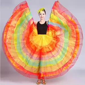 25 Yard göbek dans eteği flamenko dans eteği/oryantal dans çingene etek