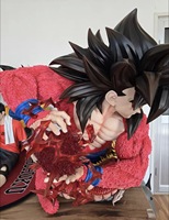 Estatua de Resina de Anime de Dragon Ball GT, Escala 1:1, Super Saiyan 4, Goku y Vegeta, con Luz LED, Coleccionable, Decoración para el Hogar