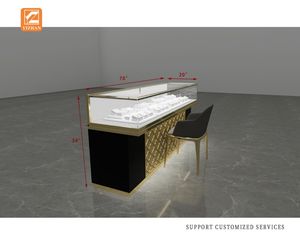 パーソナライズされた高級エコフレンドリーなステンレス製ジュエリーディスプレイショーケース、ダイヤモンドゴールドジュエリー工場直送用LED照明付き - Product Image 4