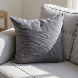 COJIN DE CHENILLA Gris, Cojín de Chenilla de 50*50CM, Elegante Cojín para Asiento y Almohada - Product Image 2