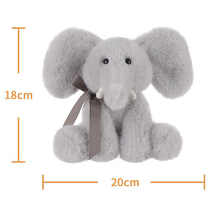 7554 adorabili e soffici peluche elefante peluche giocattoli di peluche con collo a fiocco a nastro regali di compleanno per bambini piccoli elefanti - Product Image 3