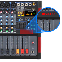 ELM L-12D 250W 99 DSP Mixeur audio numérique professionnel à 12 canaux avec amplificateur de puissance et effets, plage de fréquences 18Hz-20kHz, DJ