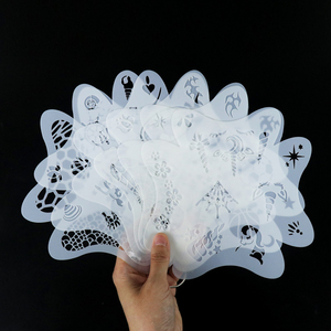 Ensemble de pinceaux professionnels pour peinture faciale en cheveux synthétiques Golden Phoenix, kit de pochoirs réutilisables, autocollants au <span class=keywords><strong>henné</strong></span>, fournitures corporelles 12 pièces - Product Image 3