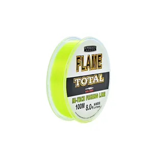 Linha de pesca de nylon 100m/rolo monofilamento amarelo Super forte atacado de fábrica