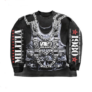 Sudadera Clásica de Cuello Redondo para Hombre, MOQ Bajo, Nuevo Diseño, Corte Regular, Color Sólido, Manga Larga, con Estampado - Product Image 2
