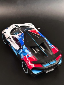 Voitures miniatures en métal 1:18 <span class=keywords><strong>Bugatti</strong></span> <span class=keywords><strong>Divo</strong></span> avec revêtement de course, son et lumière, portes ouvrables, direction des roues avant, modèle de voiture en métal - Product Image 4