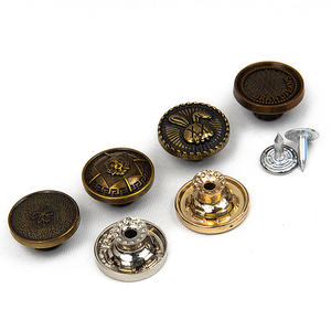 Factory Wholesale Custom Brand Pattern Copper Metal Denim Jeans <b>Button</b> and Rivets - Product Image 4