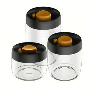 Vacare, contenedores de plástico para almacenamiento de alimentos al vacío, diseño hermético desmontable, 400ml/800ml/1200ml, almacenamiento de frutas y granos de café, cocina - Product Image 6