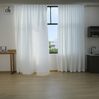 Tissu de rideau transparent 6001-41, intimité et lumière naturelle, couleur unie en 340 cm, 200 GSM, tombé parfait, idéal pour la maison et le commerce.