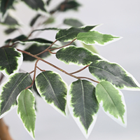 Grand arbre artificiel Ficus de 160 cm avec pot noir, tronc en bois naturel, feuillage vert réaliste, plante d'intérieur pour la décoration de Noël