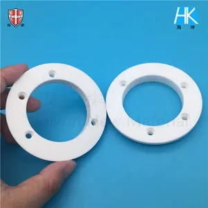 White Purity Zerodur Insulating Machinable Ceramic Washer Flange Ring
