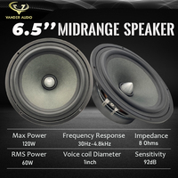 Alto performance120W 8 ohmios 1 "VC Altavoz de rango medio de 6,5 pulgadas con bala de aluminio para sistema de cine en casa de estantería