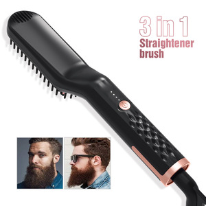 Peigne à barbe 2 en 1 pour hommes, <span class=keywords><strong>brosse</strong></span> à <span class=keywords><strong>cheveux</strong></span> raides, fer à lisser et à boucler - Product Image 6