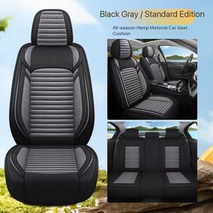 Universal Linen Black Gray Car Seat Cover <b>Waterproof</b> Breathable Non-slip Car Seat Cover Full <b>Set</b> - Product Image 1