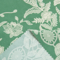 Tissu tissé 100 % polyester, style dentelle, imprimé floral sur toute la surface, pour robes décontractées pour femmes