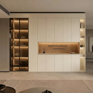 Aparador Minimalista Personalizado para Cocina y Comedor, Mueble de Almacenamiento de Madera de Alta Gama con Estante para Botellas de Vino - Product Image 3