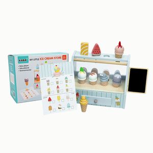 Nouveau design, ensemble de jeu de simulation pour enfants, boutique de desserts, magasin de glaces, jeu de rôle, jouets en bois pour l'éducation précoce des enfants - Product Image 1