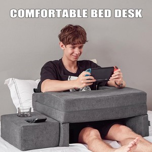Coussin de sol en mousse à mémoire de forme grand et doux <span class=keywords><strong>pour</strong></span> ordinateur portable, avec accoudoir et porte-gobelet, idéal <span class=keywords><strong>pour</strong></span> le travail, le jeu et la lecture - Product Image 4