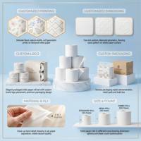 Serviettes jetables premium 4 plis, extra douces, écologiques, antibactériennes, emballées individuellement, matelassées, en pâte de bois vierge