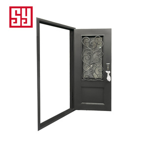 Quadratische Top Bestseller <span class=keywords><strong>Design</strong></span> elegante Schmiedeeisen einzelne Eingangstür - Product Image 2