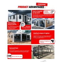Casa Modular Plegable de 20 pies/40 pies, Casa Prefabricada Móvil de 2/3 Dormitorios, Casa Contenedor Expandible de Lujo de 2/3 Dormitorios