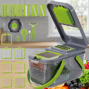 Picador de Verduras, Picador de Cebolla, Rebanador Mandolina, Picador de Alimentos Profesional, Cortador de Verduras Mejorado con Contenedor, Apto para Lavavajillas Manual - Product Image 3