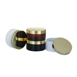 6オンス16オンス32オンスアクリル厚壁琥珀色黒白透明広口PETプラスチック瓶容器金蓋付き - Product Image 4