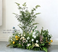 Nouvelle Conception Décoration Intérieure Paysagère Rangée de Plantes et Fleurs Artificielles pour Événements Cérémonies Fêtes Mariages Décoration de Table Arche Porte