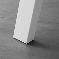 Mesa de Comedor Extensible Blanca con Superficie de Aluminio Alistonado para Patio, Jardín, Terraza y Entretenimiento al Aire Libre