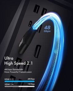 Chứng nhận mới nhất 8K 2.1 1m 2M 3M mạ vàng 8K S Hợp kim nhôm Vỏ bện 19pin nam 8K - Product Image 4