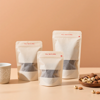 Sac d'aluminium personnalisé en papier kraft blanc Emballage alimentaire écologique Sac debout à fermeture éclair pour les légumes et les aliments au gluten