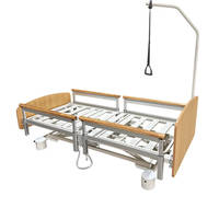 Cama Eléctrica Médica Ajustable de Madera y Metal para Uso Doméstico y Hospitalario, 5 Funciones, Cama de Cuidado para Pacientes Mayores, Muebles de Hospital DDCY