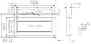 หน้าจอ LCD แบบจุดเมทริกซ์กราฟิก 19264, โมดูลจอแสดงผล LCM, จอขนาดเล็ก COB LCM19264T - Product Image 5